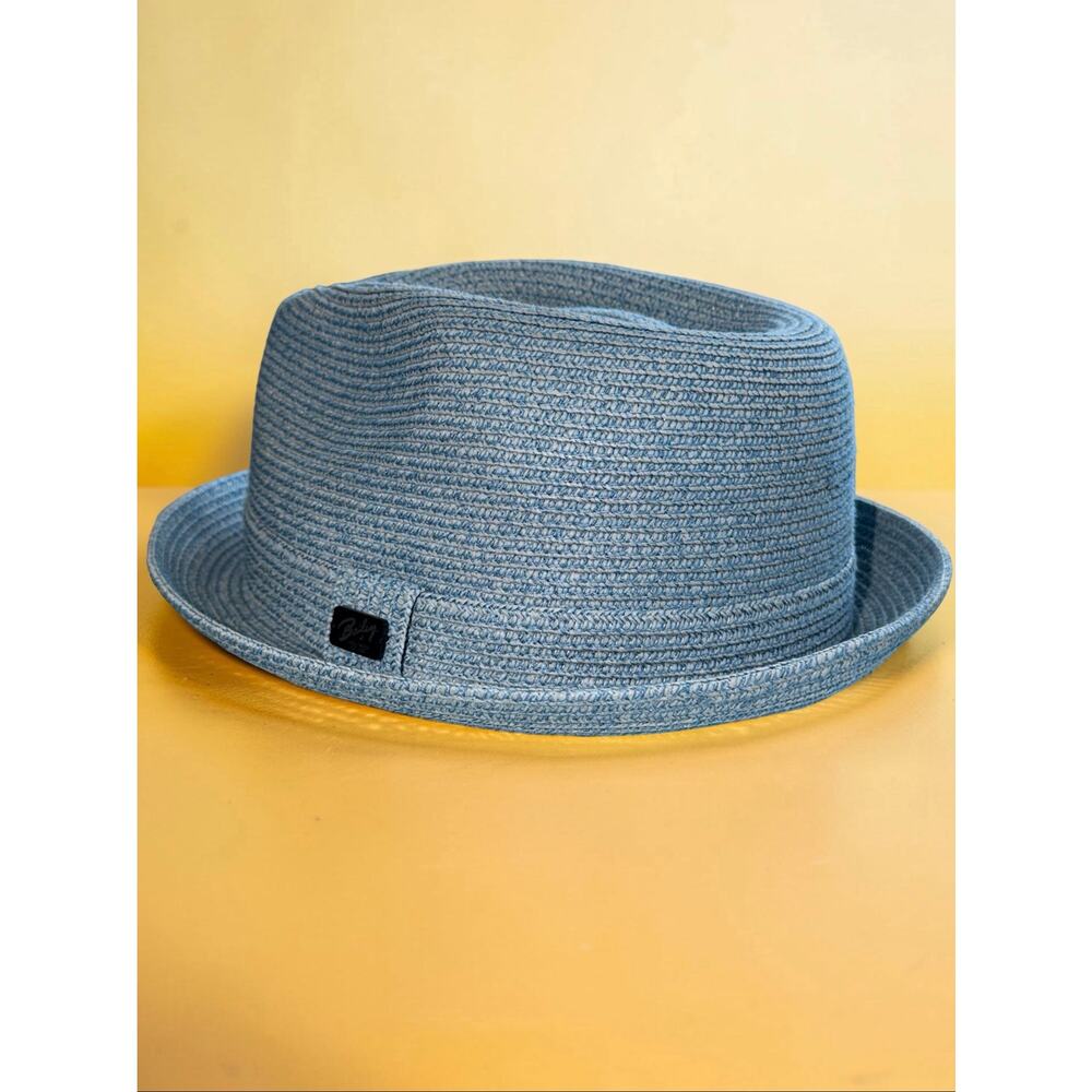 Bailey of Hollywood Light Blue Paper Blend Fedora Trilby Hat L Lightweight - Picture 4 of 11